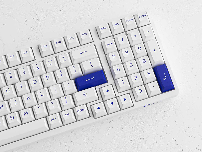 Bàn phím không dây AKKO 3098B Multi-modes Blue On White (2.4Ghz - Bluetooth 5.0 - Hotswap - Akko CS Switch Jelly Purple)