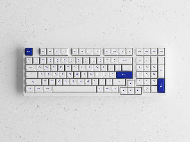 Bàn phím không dây AKKO 3098B Multi-modes Blue On White (2.4Ghz - Bluetooth 5.0 - Hotswap - Akko CS Switch Jelly Purple)