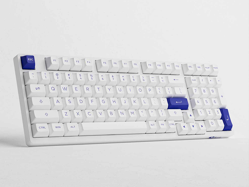 Bàn phím không dây AKKO 3098B Multi-modes Blue On White (2.4Ghz - Bluetooth 5.0 - Hotswap - Akko CS Switch Jelly Purple)