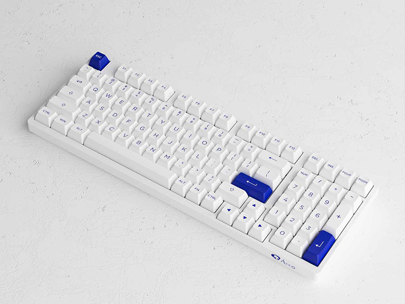 Bàn phím không dây AKKO 3098B Multi-modes Blue On White (2.4Ghz - Bluetooth 5.0 - Hotswap - Akko CS Switch Jelly Purple)