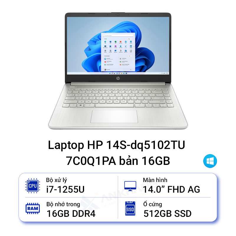 Laptop HP 14S-dq5102TU 7C0Q1PA bản 16GB