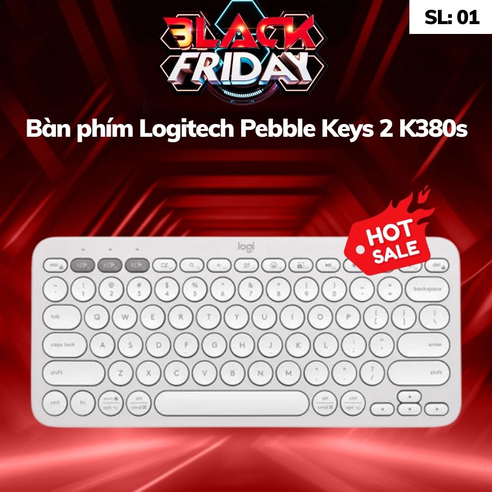 Bàn phím Logitech Pebble Keys 2 K380s Bluetooth White (trắng)