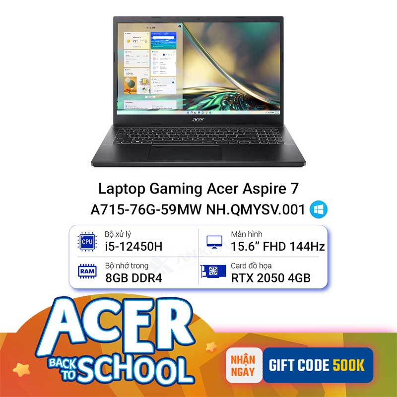 Laptop Gaming Acer Aspire 7 A715-76G-59MW NH.QMYSV.001