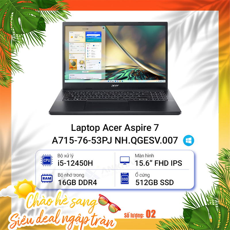 Laptop Acer Aspire 7 A715-76-53PJ NH.QGESV.007 (i5-12450H)