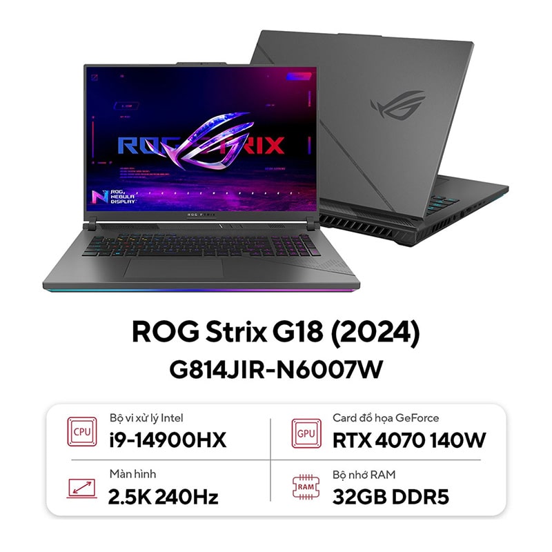 Laptop Asus ROG Strix G18 G814JIR-N6007W (2024)