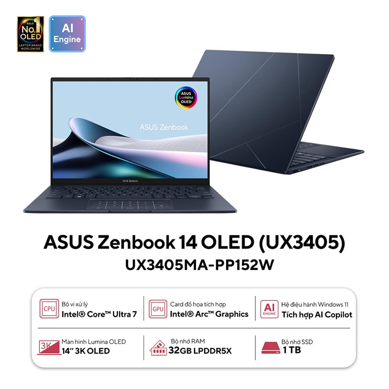 Laptop ASUS Zenbook 14 OLED UX3405MA-PP152W
