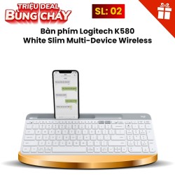 Bàn phím Logitech K580 White Slim Multi-Device Wireless (920-009211)