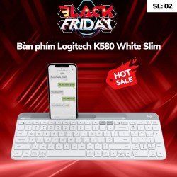 Bàn phím Logitech K580 White Slim Multi-Device Wireless (920-009211)