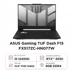 Laptop ASUS Gaming TUF Dash F15 FX517ZC-HN077W (Core i5-12450H | R8DDR5 | 512GB | 15.6FHD 144Hz | RTX3050|Win11)