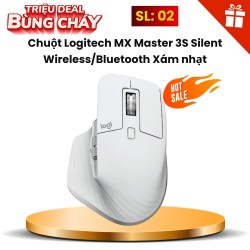 Chuột Logitech MX Master 3S Silent Wireless/Bluetooth Xám nhạt (Grey) (910-006562)