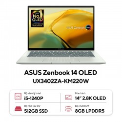 Laptop ASUS Zenbook 14 UX3402ZA-KM220W OLED (Core i5-1240P, RAM 8GB, SSD 512GB, 14inch 2.8K OLED, Win11)