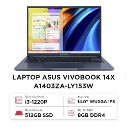 Laptop Asus Vivobook 14X A1403ZA-LY153W (i3-1220P | Ram 8GB| SSD 512GB | VGA Onb | Win 11)