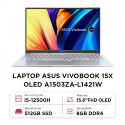 Laptop Asus Vivobook 15X OLED A1503ZA-L1421W (i5-12500H/8GB/512SSD/15.6 Oled/Win11/Bạc)