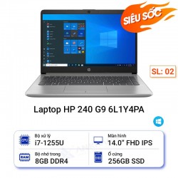 Laptop HP 240 G9 6L1Y4PA (i7-1255U/8GB/256SSD/14.0FHD/W11SL/BẠC)