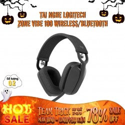 Tai nghe Logitech Zone Vibe 100 Wireless/Bluetooth màu than chì (Graphite)