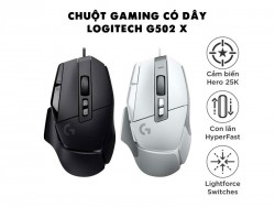 Chuột Gaming Logitech G502 X có dây màu trắng