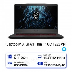 Laptop MSI GF63 Thin 11UC 1228VN (Bản i7 - RTX3050)