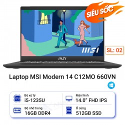 Laptop MSI Modern 14 C12MO-660VN