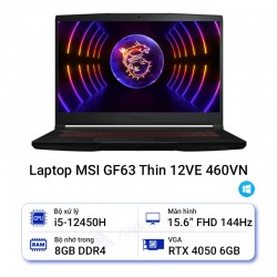 Laptop MSI GF63 Thin 12VE 460VN