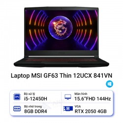 Laptop MSI GF63 Thin 12UCX 841VN