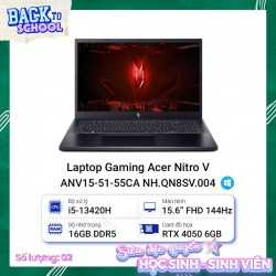 Laptop Gaming Acer Nitro V ANV15-51-55CA NH.QN8SV.004 (i5-13420H/16GB/512GB/RTX 4050/15.6 inch FHD 144Hz/Win11/Đen)