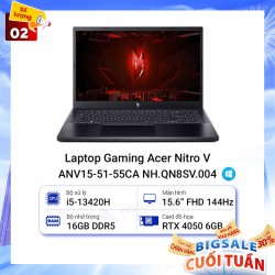 Laptop Gaming Acer Nitro V ANV15-51-55CA NH.QN8SV.004 (i5-13420H/16GB/512GB/RTX 4050/15.6 inch FHD 144Hz/Win11/Đen)