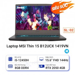 Laptop MSI Thin 15 B12UCX 1419VN