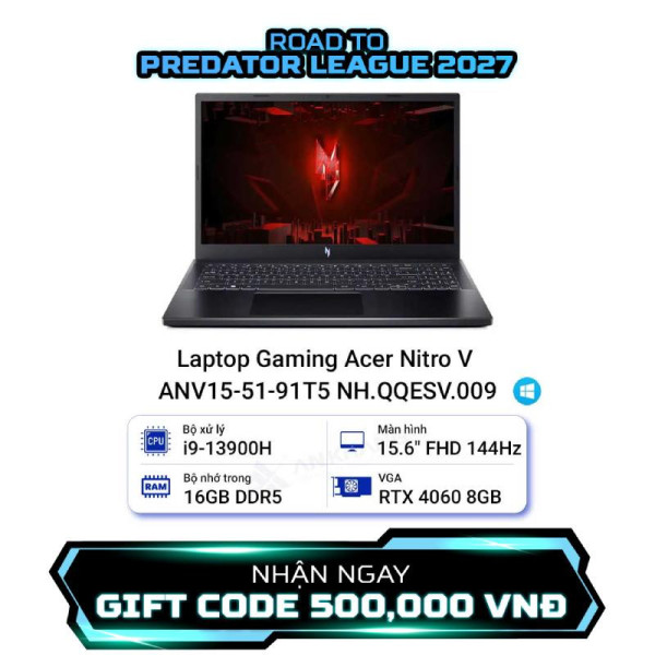 Laptop Gaming Acer Nitro V ANV15-51-91T5 NH.QQESV.009
