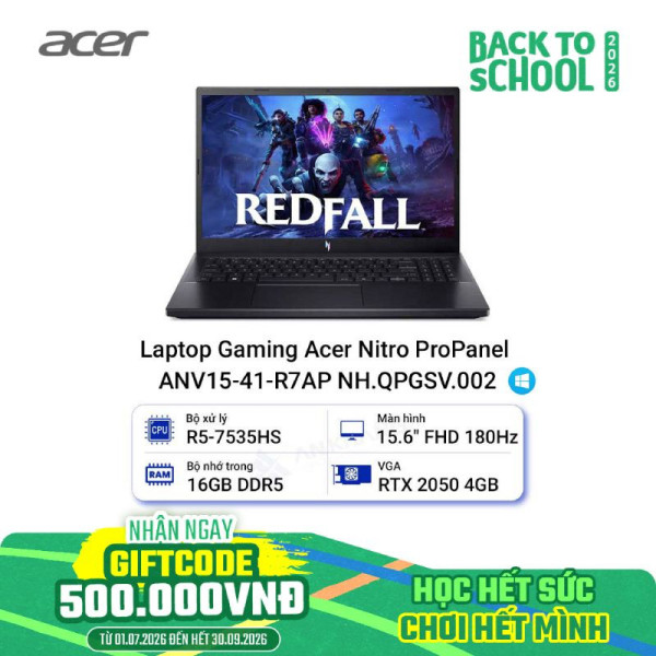 Laptop Gaming Acer Nitro ProPanel ANV15-41-R7AP NH.QPGSV.002