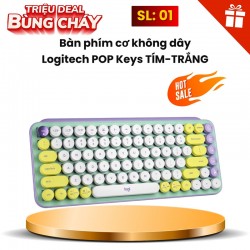 Bàn phím cơ không dây Logitech POP Keys TÍM-TRẮNG (DAYDREAM_MINT)