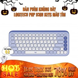 Bàn phím không dây Logitech POP ICON Keys màu tím (LILAC)