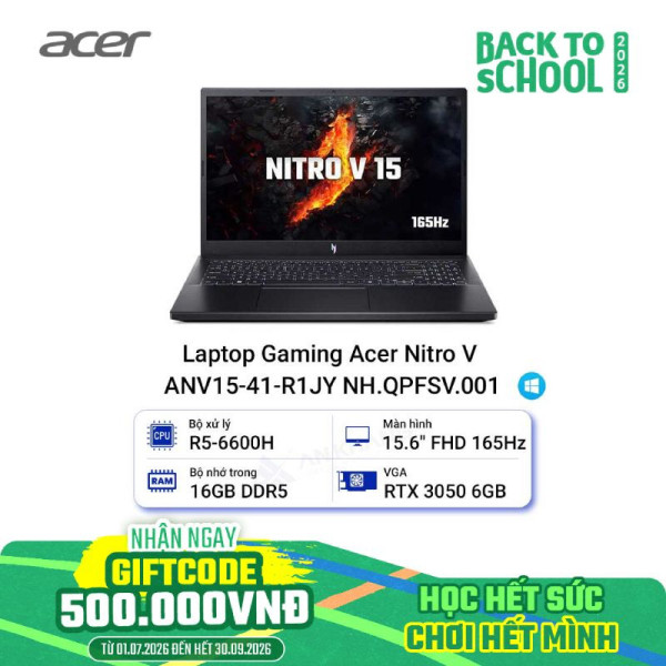 Laptop Gaming Acer Nitro V ANV15-41-R1JY NH.QPFSV.001