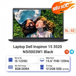 Laptop Dell Inspiron 15 3520 N5I5003W1 Black