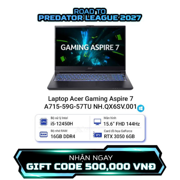 Laptop Acer Gaming Aspire 7 A715-59G-57TU NH.QX6SV.001