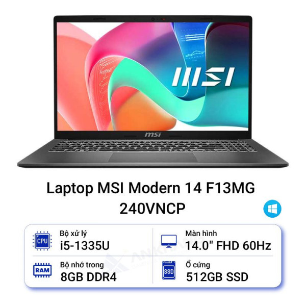 Laptop MSI Modern 14 F13MG 240VNCP