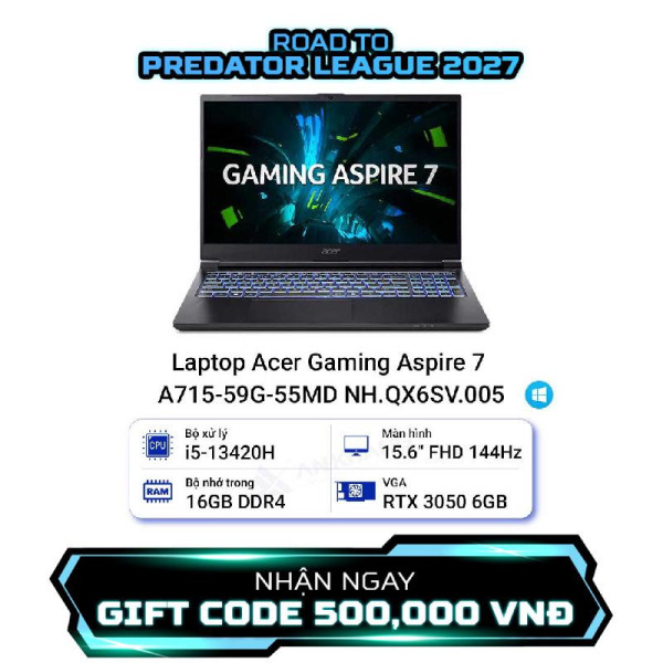 Laptop Acer Gaming Aspire 7 A715-59G-55MD NH.QX6SV.005 