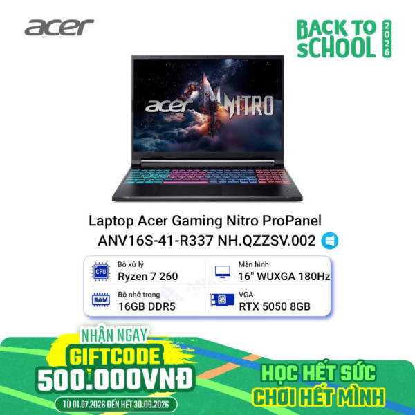 Laptop Acer Gaming Nitro ProPanel ANV16S-41-R337 NH.QZZSV.002