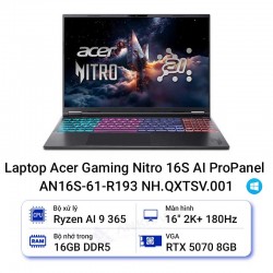 Laptop Acer Gaming Nitro 16S AI ProPanel AN16S-61-R193 NH.QXTSV.001