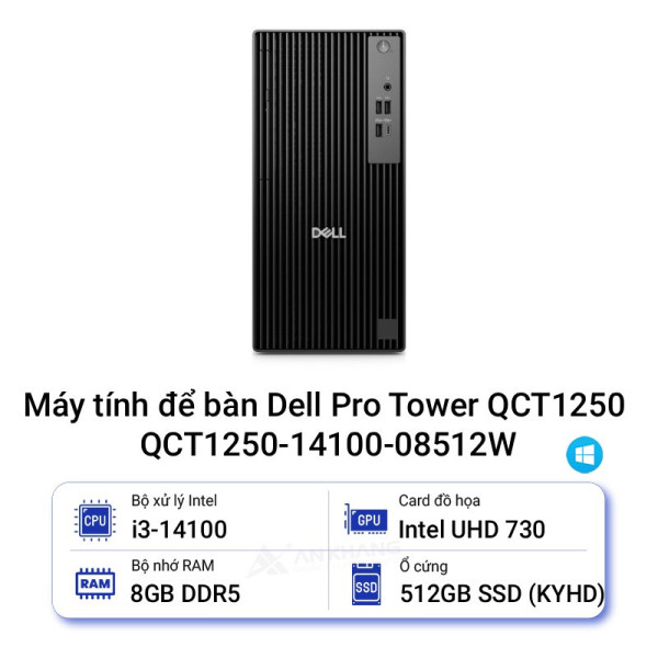 Máy tính để bàn Dell Pro Tower QCT1250 QCT1250-14100-08512W