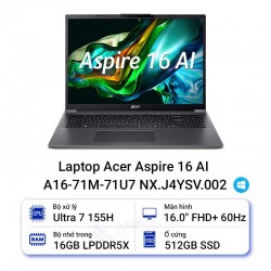 Laptop Acer Aspire 16 AI A16-71M-71U7 NX.J4YSV.002
