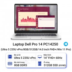 Laptop Dell Pro 14 PC14250 (Ultra 5 235U vPro/8GB/512GB/14.0 inch FHD+/Win 11 Pro)