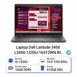 Laptop Dell Latitude 3450 L3450-1335U-16512WN-BL (i5-1335U/16GB/512GB/Iris Xe/14.0 inch FHD/LED KB/Win11)