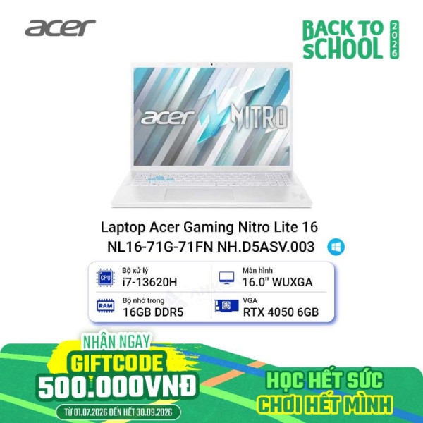 Laptop Acer Gaming Nitro Lite 16 NL16-71G-71FN NH.D5ASV.003