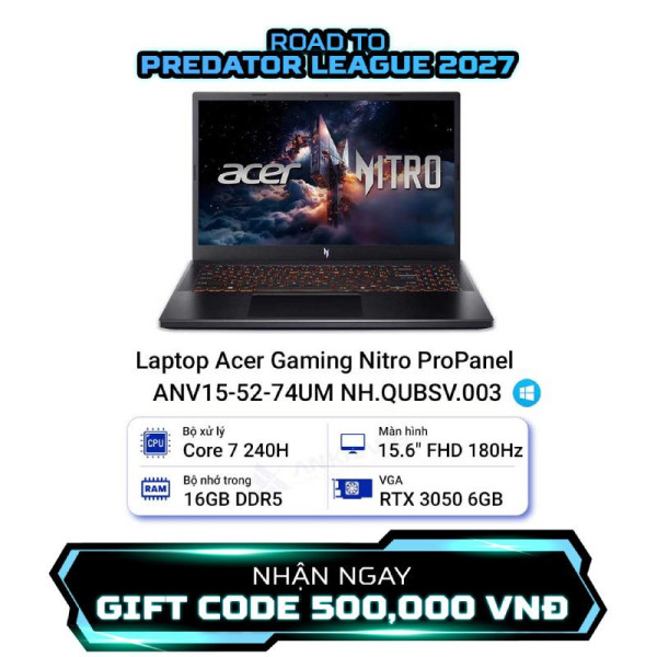 Laptop Acer Gaming Nitro ProPanel ANV15-52-74UM NH.QUBSV.003