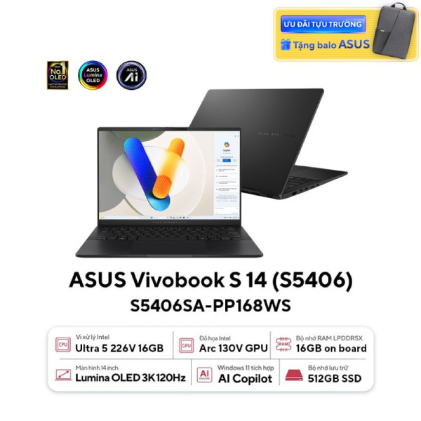 Laptop ASUS Vivobook S 14 S5406SA-PP168WS
