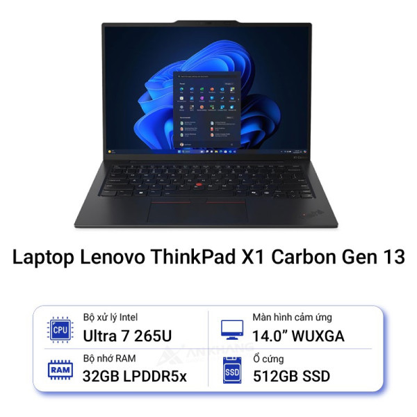 Laptop Lenovo ThinkPad X1 Carbon Gen 13 (Ultra 7 265U/RAM 32GB/SSD 512GB/14.0 inch cảm ứng/No OS)