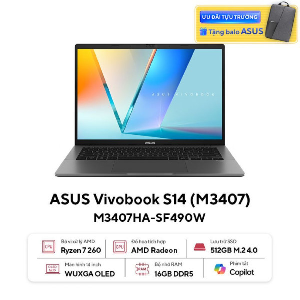 Laptop ASUS Vivobook S14 M3407HA-SF490W