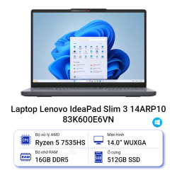 Laptop Lenovo IdeaPad Slim 3 14ARP10 83K600E6VN