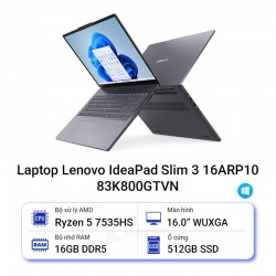 Laptop Lenovo IdeaPad Slim 3 16ARP10 83K800GTVN