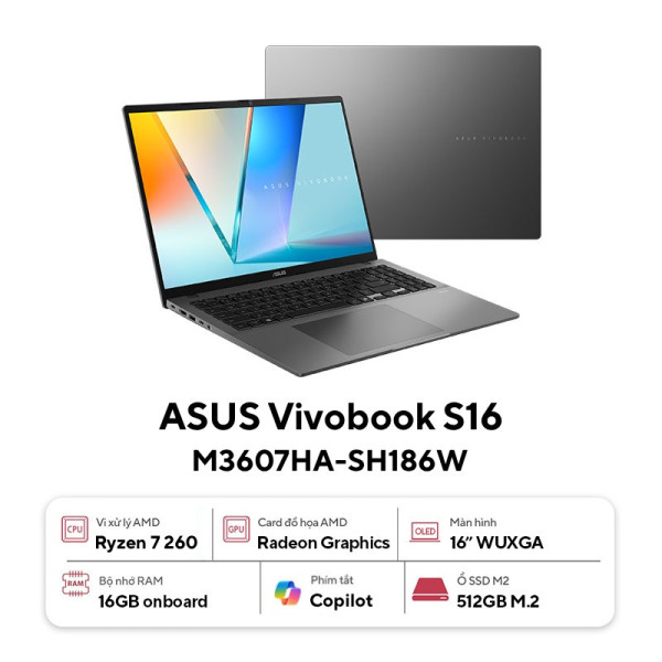 Laptop ASUS Vivobook S16 M3607HA-SH186W